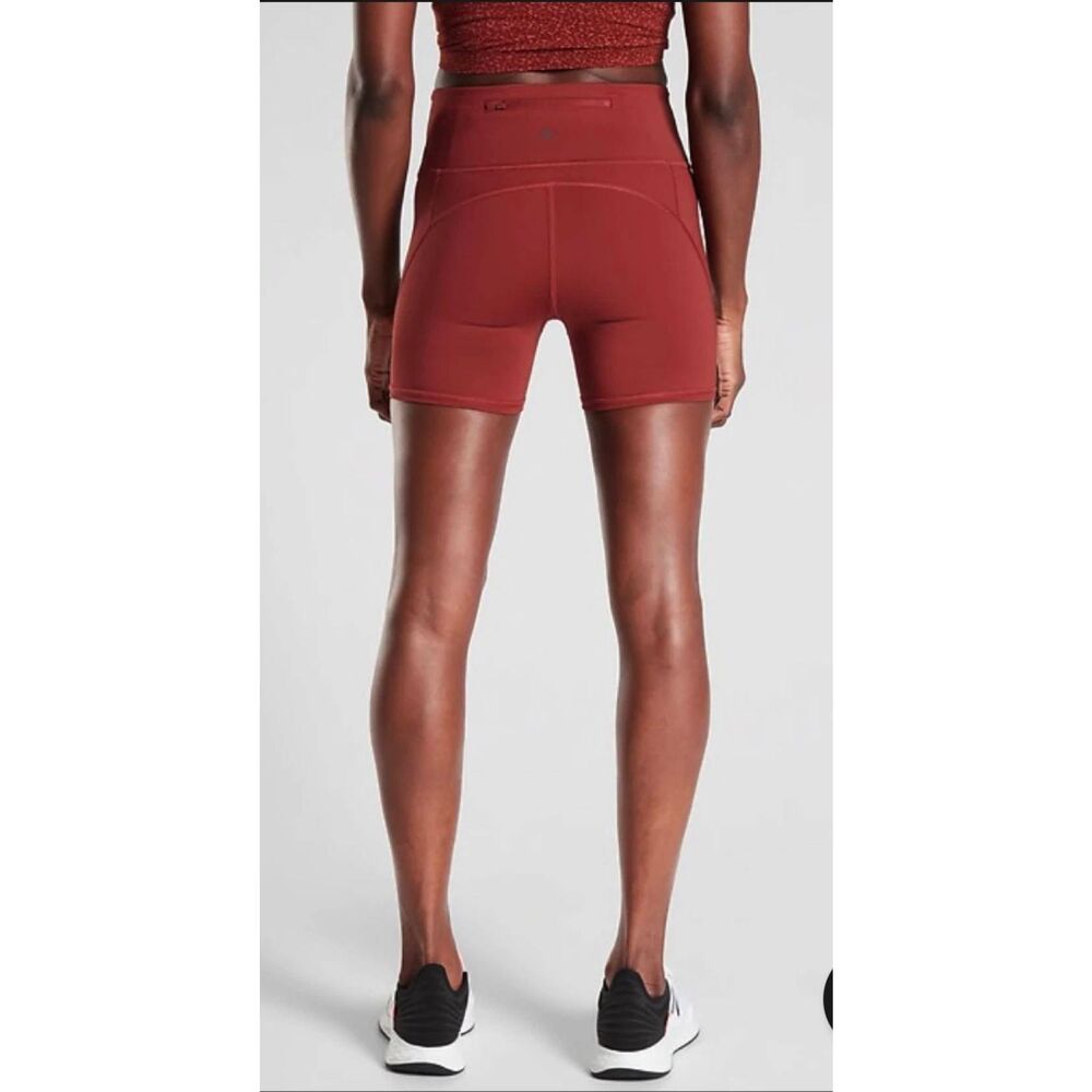 Athleta Lightning Bike Short 4.5" Supersonic Run Russet Brown S Athletic Workout